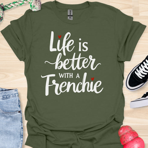 Life is better with a frenchie - V9 - Peek A Boo T-Shirt